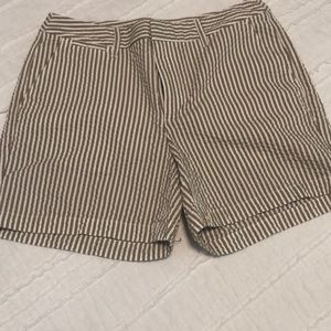 Gold and White Stripe Chino Shorts